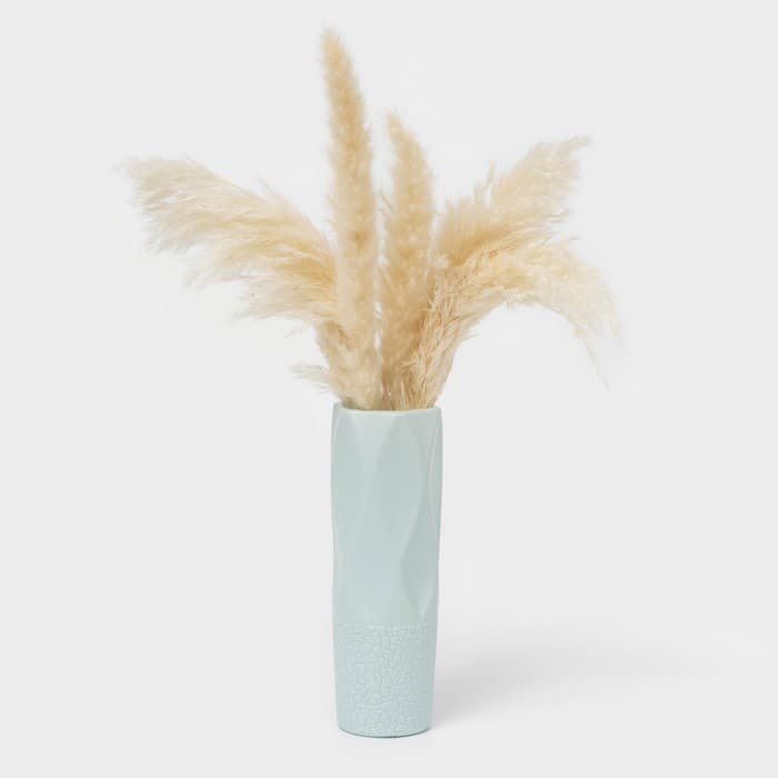 Ваза для цветов, пластик, 7×7×20.8 см, зелёная