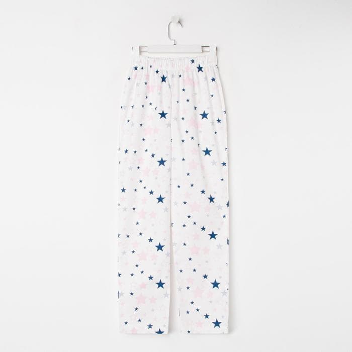 Брюки домашние женские KAFTAN Pink stars, размер 40-42, белые