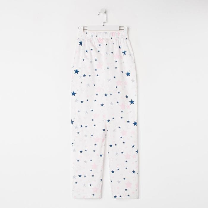 Брюки домашние женские KAFTAN Pink stars, размер 40-42, белые