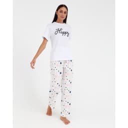 Брюки домашние женские KAFTAN Pink stars, размер 40-42, белые