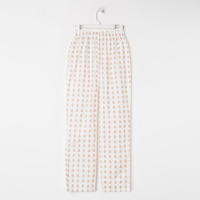 Брюки домашние женские KAFTAN Drops, размер 48-50, белые