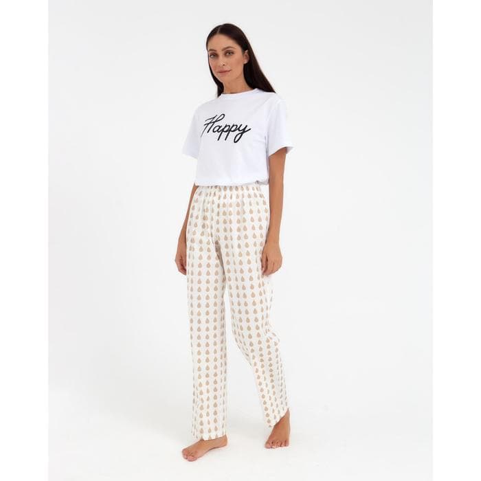 Брюки домашние женские KAFTAN Drops, размер 48-50, белые