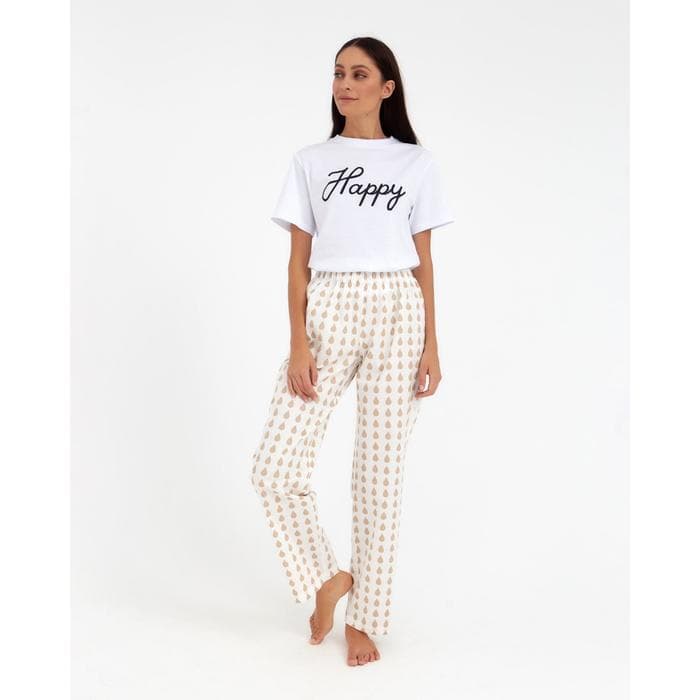 Брюки домашние женские KAFTAN Drops, размер 48-50, белые