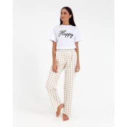 Брюки домашние женские KAFTAN Drops, размер 48-50, белые