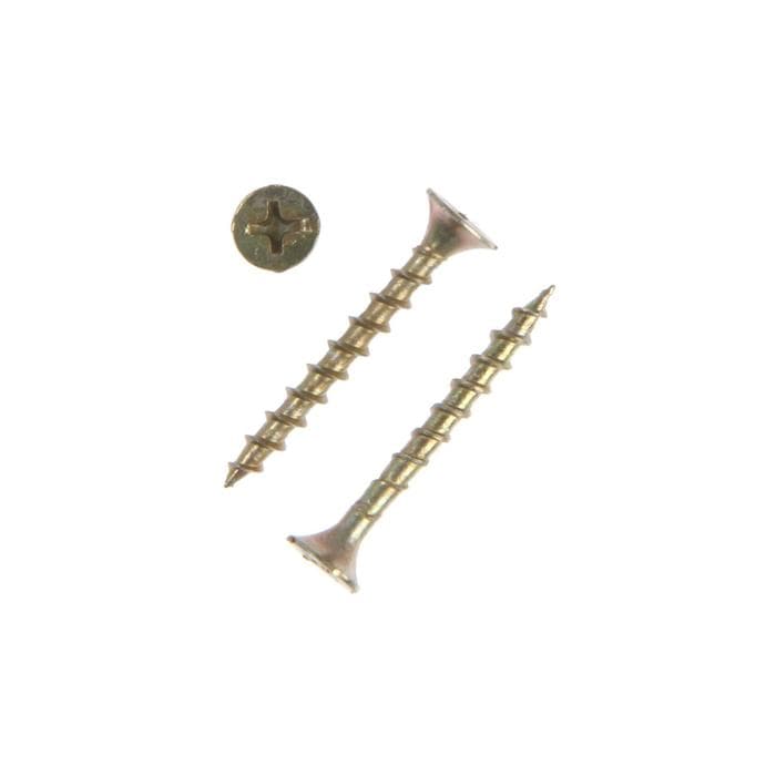 Саморез 3.5×32 мм ТУНДРА PREMIUM, потай, крупная резьба, шлиц PH, желтый цинк, 1 кг