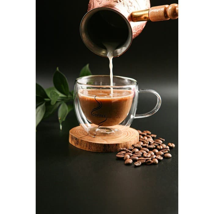 Кружка с двойными стенками Magistro «Дуо. Coffee», 200 мл, стекло, прозрачная