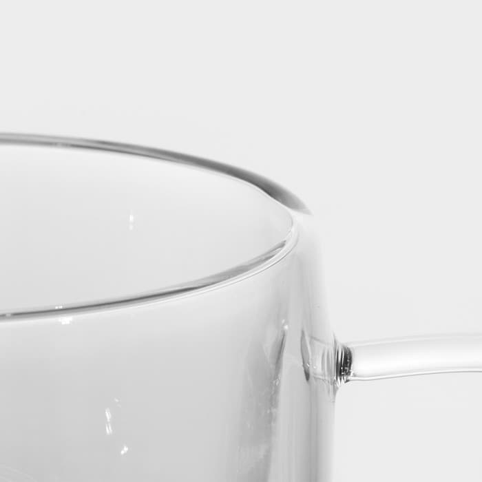 Кружка с двойными стенками Magistro «Дуо.Tea», 200 мл, 12.5×9×7.5 см, стекло, прозрачная