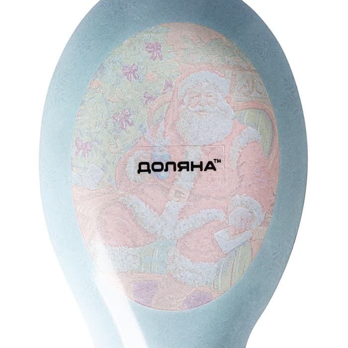 Подставка под ложку Доляна «Счастливый Санта», 21×7.5 см, стекло, зелёная