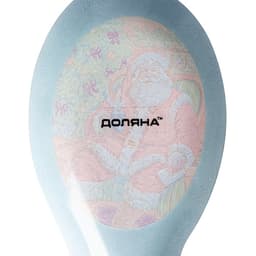 Подставка под ложку Доляна «Счастливый Санта», 21×7.5 см, стекло, зелёная