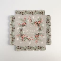 Коробка для кондитерских изделий новогодняя с пластиковой крышкой «С Новым годом», 15×15×3 см