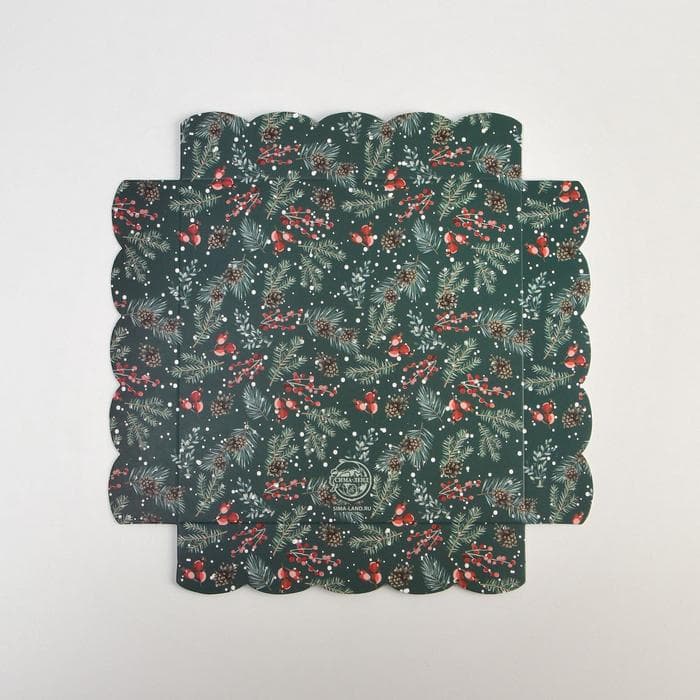 Коробка для кондитерских изделий новогодняя с пластиковой крышкой «С Новым годом», 15×15×3 см