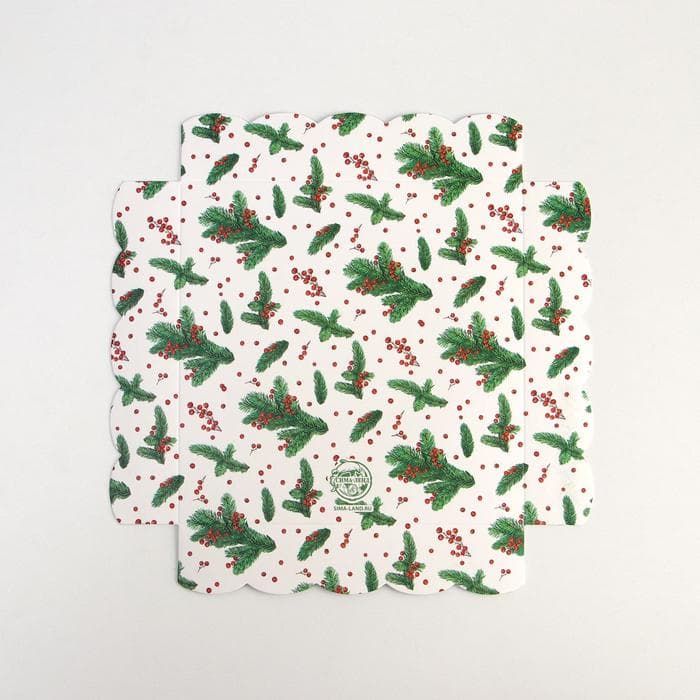 Коробка для кондитерских изделий новогодняя с пластиковой крышкой «С Новым годом», 15×15×3 см