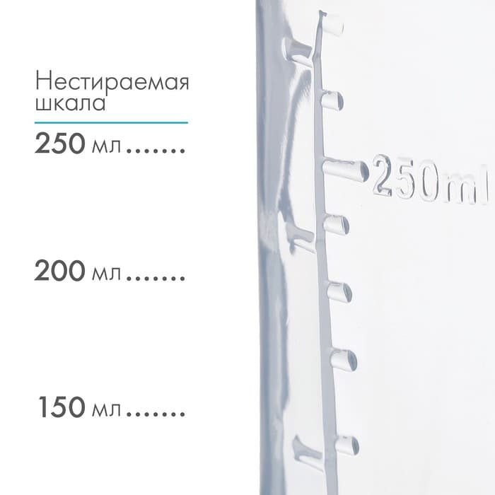 Бутылочка для кормления M&B «Пончики», классическое горло, 250 мл., цилиндр, с ручками