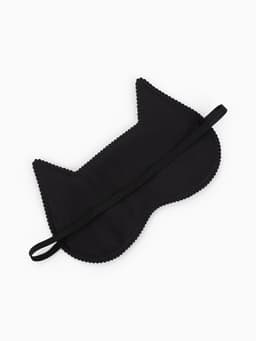 Маска для сна «Котяо», 19.5×12 см, резинка одинарная, чёрная