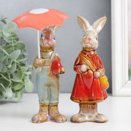 Фигурка керамика «Заюшка - под зонтом», 15.5×4.5×5 см, МИКС