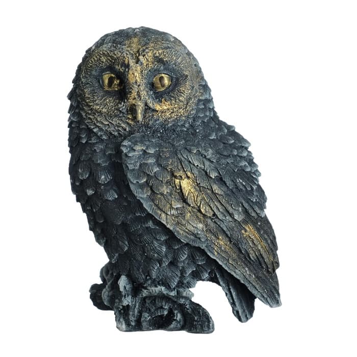 Фигурка гипс «Сова на пеньке», серо-голубой, 10×9×14.5 см, МИКС