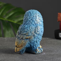 Фигурка гипс «Сова на пеньке», серо-голубой, 10×9×14.5 см, МИКС