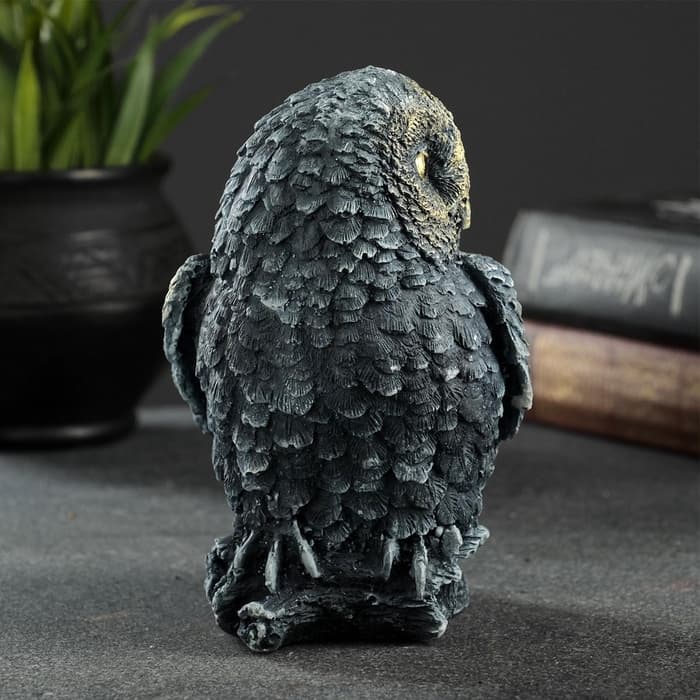 Фигурка гипс «Сова на пеньке», серо-голубой, 10×9×14.5 см, МИКС