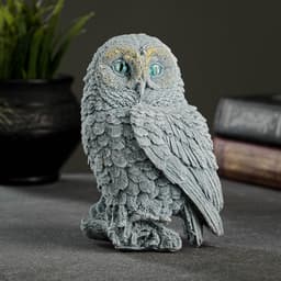Фигурка гипс «Сова на пеньке», серо-голубой, 10×9×14.5 см, МИКС