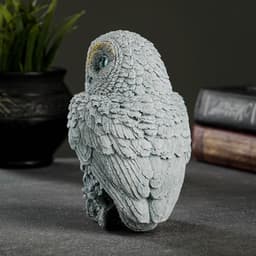 Фигурка гипс «Сова на пеньке», серо-голубой, 10×9×14.5 см, МИКС