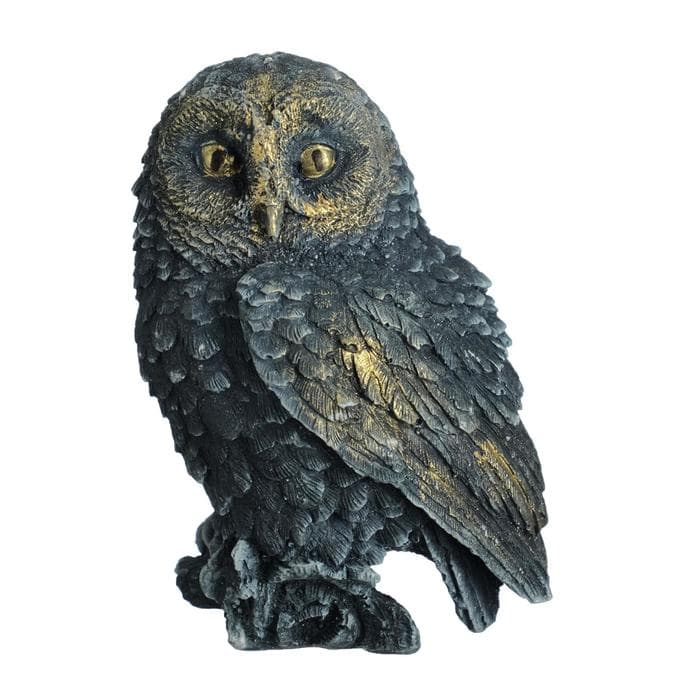 Фигурка гипс «Сова на пеньке», серо-голубой, 10×9×14.5 см, МИКС