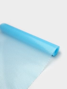 Коврик противоскользящий Доляна «Круги», 30×150 см, прозрачный, голубой