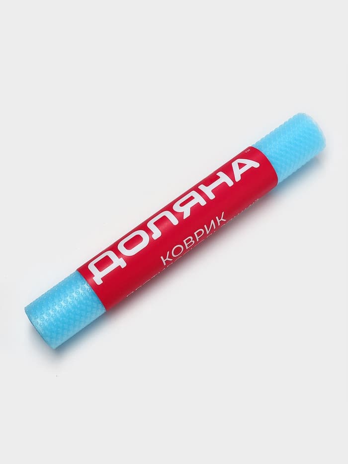 Коврик противоскользящий Доляна «Круги», 30×150 см, прозрачный, голубой