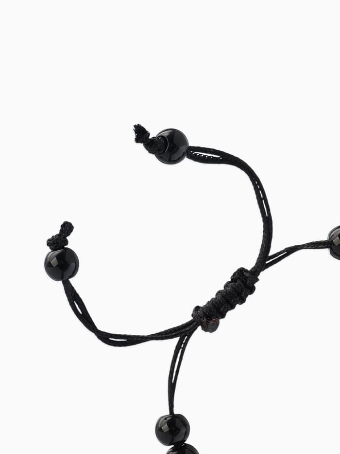 Браслет из бусин «Череп с костями», d=6 см, чёрный, коричневый