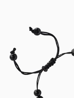 Браслет из бусин «Череп с костями», d=6 см, чёрный, коричневый