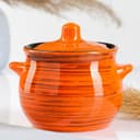 Горшочек для запекания Борисовская керамика «Тигровая», 650 мл, 12.5×11.5 см, керамика, оранжевая