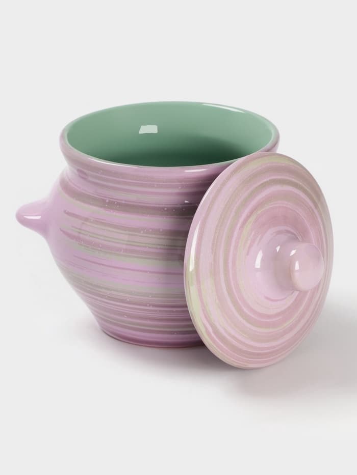 Горшочек для запекания Борисовская керамика «Лаванда», 500 мл, 10×10.5 см, сиреневый