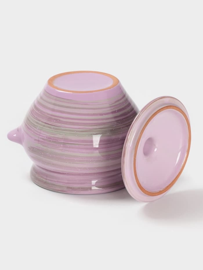 Горшочек для запекания Борисовская керамика «Лаванда», 500 мл, 10×10.5 см, сиреневый