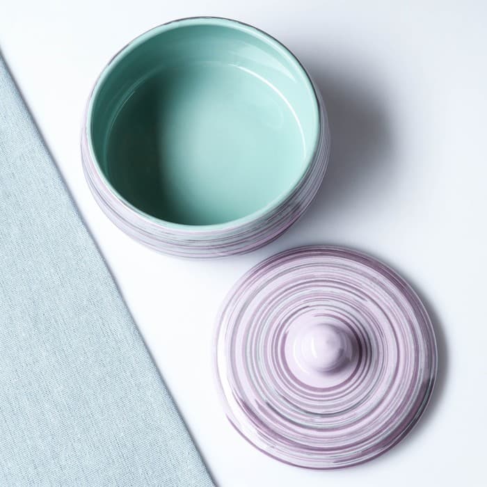 Набор для холодца Борисовская керамика «Лаванда», 900 мл, 16.5×23 см, сиреневый