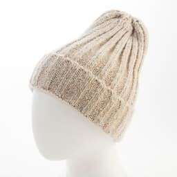 Шапка в рубчик женская с отворотом MINAKU, размер 54-56, бежевая