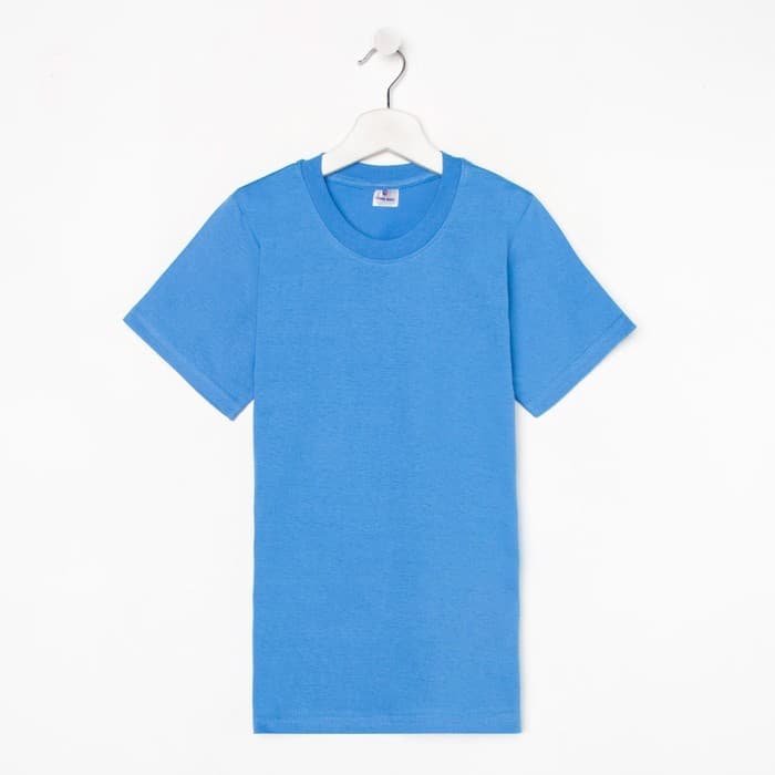 Футболка детская однотонная ATA kids, голубая, рост 134 см