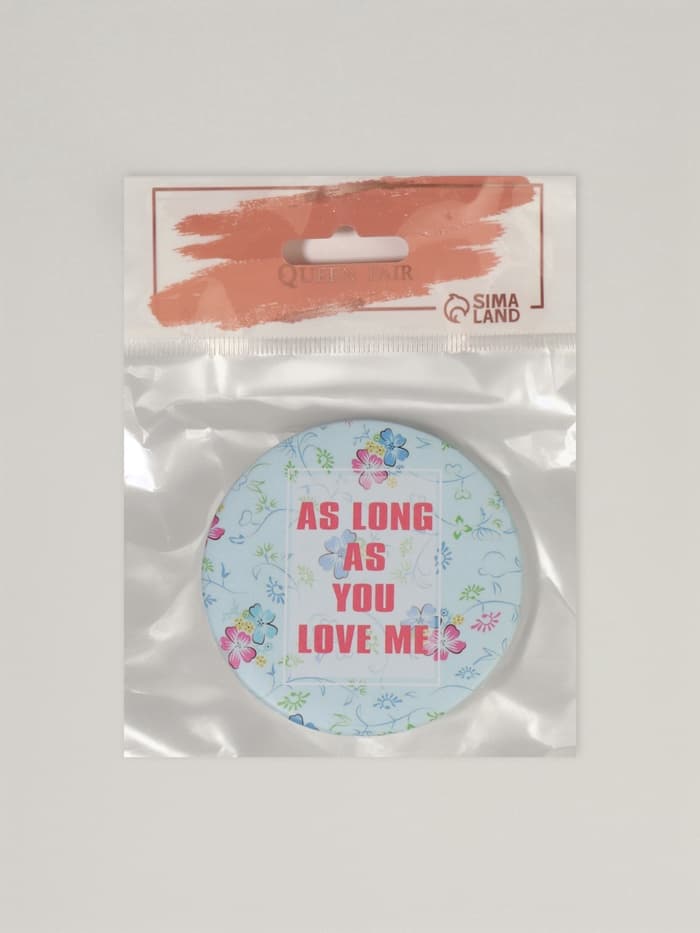 Зеркало складное «Надписи», d=7.5 см, рисунок МИКС