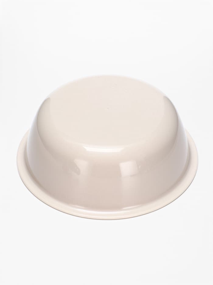 Миска двойная для животных «Мур-мяу», 300 мл, на подставке, пластик, бежевая