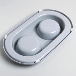 Миска двойная для животных «Мур-мяу», 300 мл, на подставке, пластик, серая