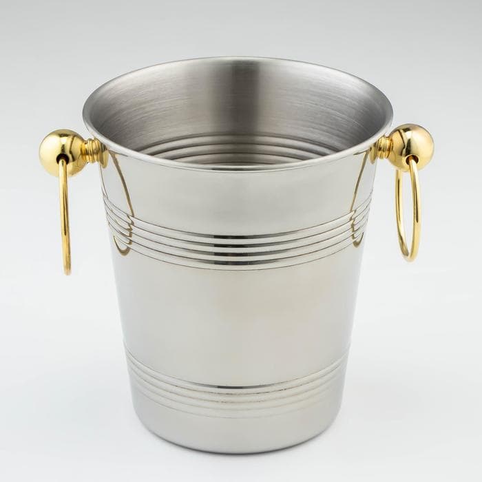 Ведро для льда «Классик», 2.1 л, 20.5×16×17.5 см, золотые ручки, нержавеющая 201 сталь