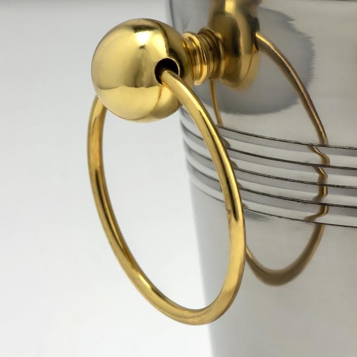 Ведро для льда «Классик», 2.1 л, 20.5×16×17.5 см, золотые ручки, нержавеющая 201 сталь