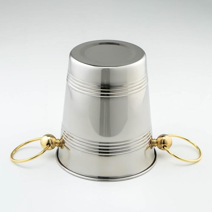 Ведро для льда «Классик», 2.1 л, 20.5×16×17.5 см, золотые ручки, нержавеющая 201 сталь