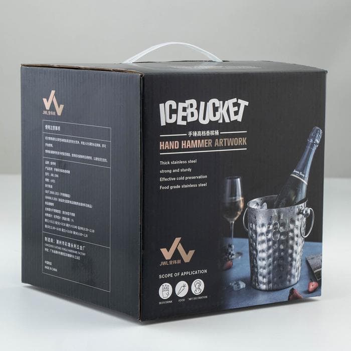 Ведро для льда «Чеканный», 5.2 л, 25×20×20.5 см, нержавеющая 201 сталь