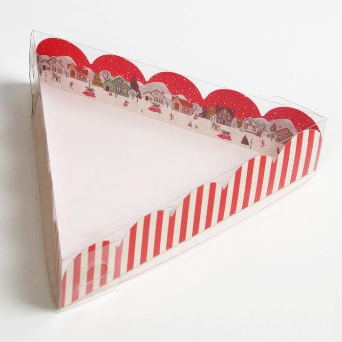 Коробка для кондитерских изделий новогодняя с пластиковой крышкой Friends, 18×18×4 см