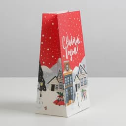 Пакет без ручек новогодний «Новое счастье», 10×19.5×7 см