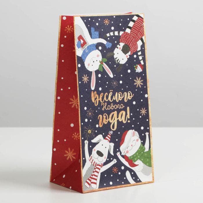 Пакет без ручек «Новогоднее время», 10×19.5×7 см