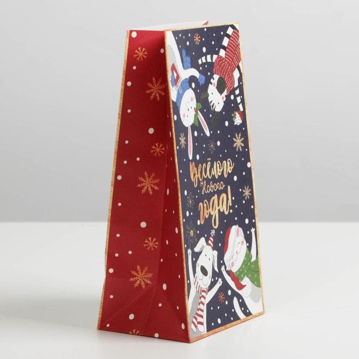Пакет без ручек «Новогоднее время», 10×19.5×7 см