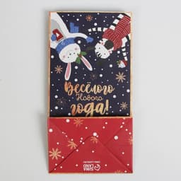 Пакет без ручек «Новогоднее время», 10×19.5×7 см