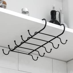 Держатель для кружек подвесной Доляна, на 10 предметов, 27.8×18.5×7.5 см, чёрный