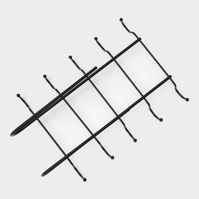 Держатель для кружек подвесной Доляна, на 10 предметов, 27.8×18.5×7.5 см, чёрный