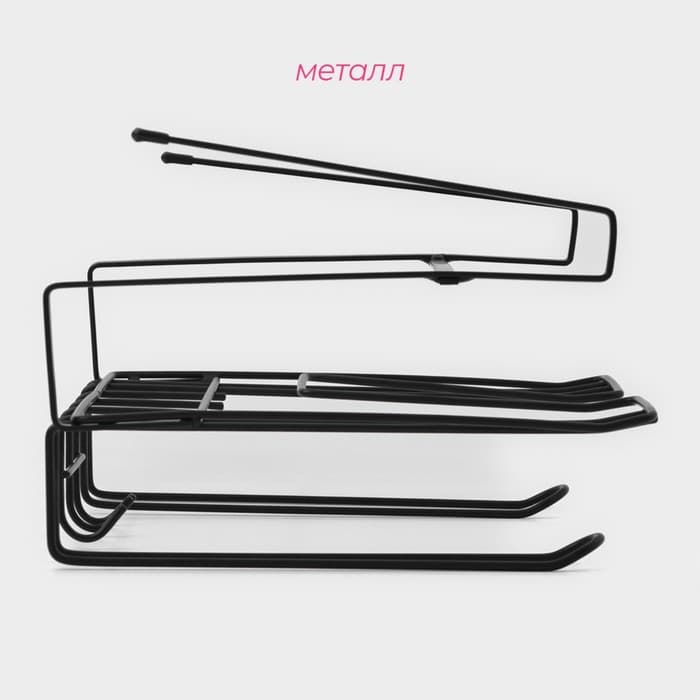 Держатель для кухонных принадлежностей подвесной Доляна, 28.5×25.5×16 см, чёрный